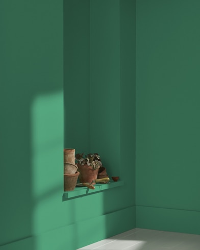 Painted wall with Scotch Plains Green 587
